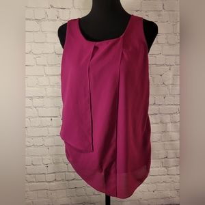 Women's Ann Taylor Fuchsia Sleeveless Top Size L